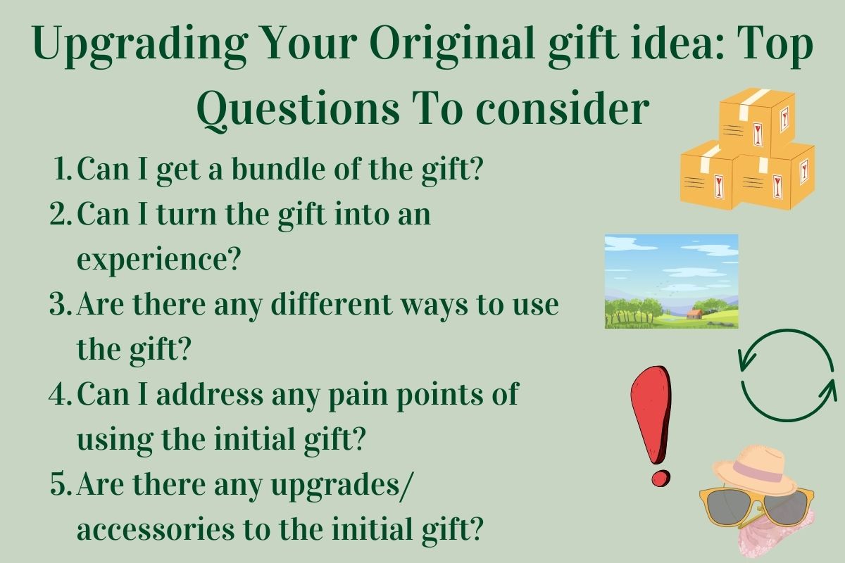 How to upgrade initial gift idea for anyone infographic